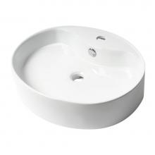Alfi Trade ABC910 - ALFI brand ABC910 White 22'' Oval Above Mount Ceramic Sink with Faucet Hole