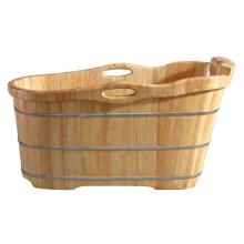 Alfi Trade AB1187 - 57'' Free Standing Rubber Wooden Soaking Bathtub with Headrest