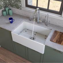 Alfi Trade AB510-W - White 30'' Contemporary Smooth Apron Fireclay Farmhouse Kitchen Sink