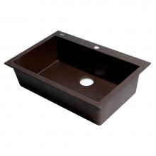 Alfi Trade AB3020DI-C - Chocolate 30'' Drop-In Single Bowl Granite Composite Kitchen Sink