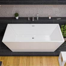 Alfi Trade AB8832 - 67 inch White Rectangular Acrylic Free Standing Soaking Bathtub