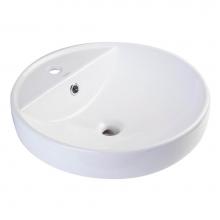 Alfi Trade BA141 - EAGO BA141  18'' ROUND CERAMIC ABOVE MOUNT BATHROOM BASIN VESSEL SINK