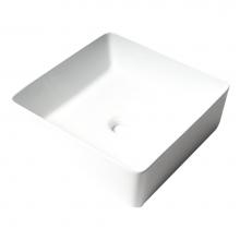 Alfi Trade ABC903-W - ALFI brand ABC903-W White 16'' Modern Square Above Mount Ceramic Sink