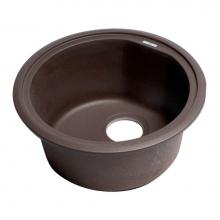 Alfi Trade AB1717DI-C - Chocolate 17'' Drop-In Round Granite Composite Kitchen Prep Sink