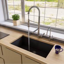 Alfi Trade AB3322UM-BLA - Black 33'' Single Bowl Undermount Granite Composite Kitchen Sink