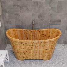 Alfi Trade AB1105 - 63'' Free Standing Cedar Wooden Bathtub