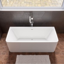 Alfi Trade AB8859 - 67 inch White Rectangular Acrylic Free Standing Soaking Bathtub
