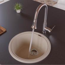 Alfi Trade AB1717DI-B - Biscuit 17'' Drop-In Round Granite Composite Kitchen Prep Sink