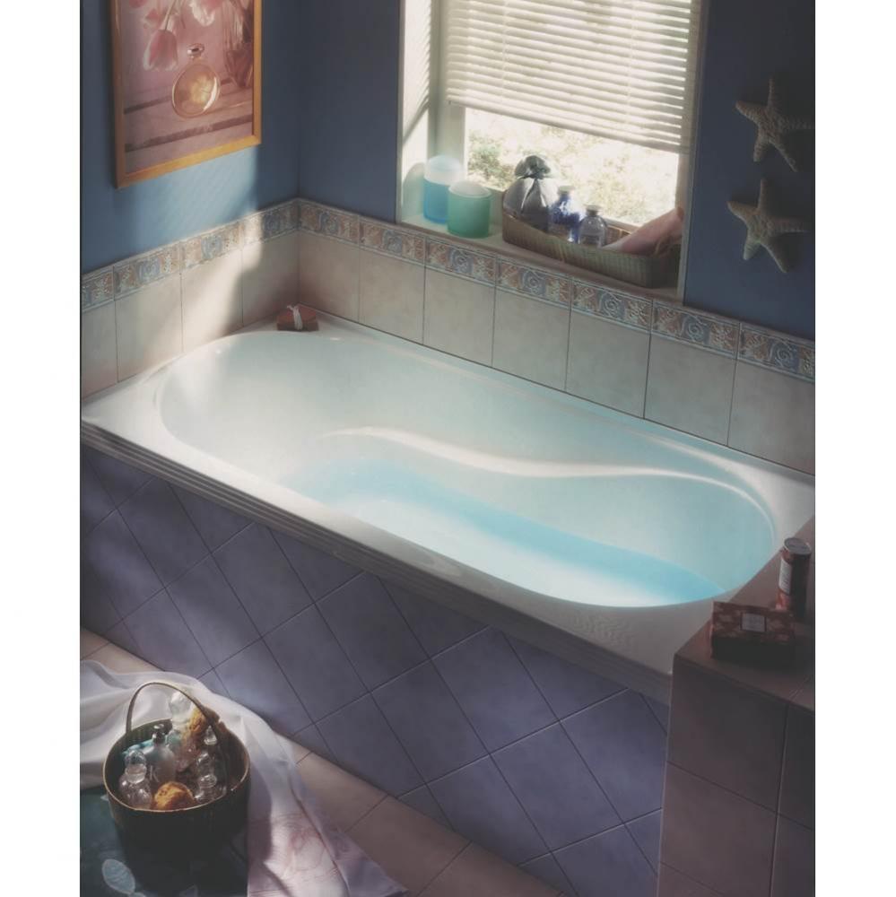 Ficus Bathtub 34x66 With Tiling Flange, Right Drain, Whirlpool/vibro-air, Biscuit
