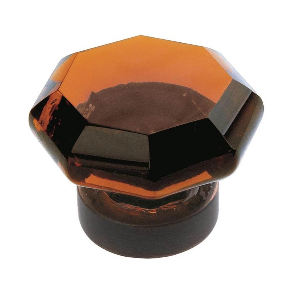 Traditional Classics 1-1/16 in (27 mm) Diameter Amber/Oil-Rubbed Bronze Cabinet Knob