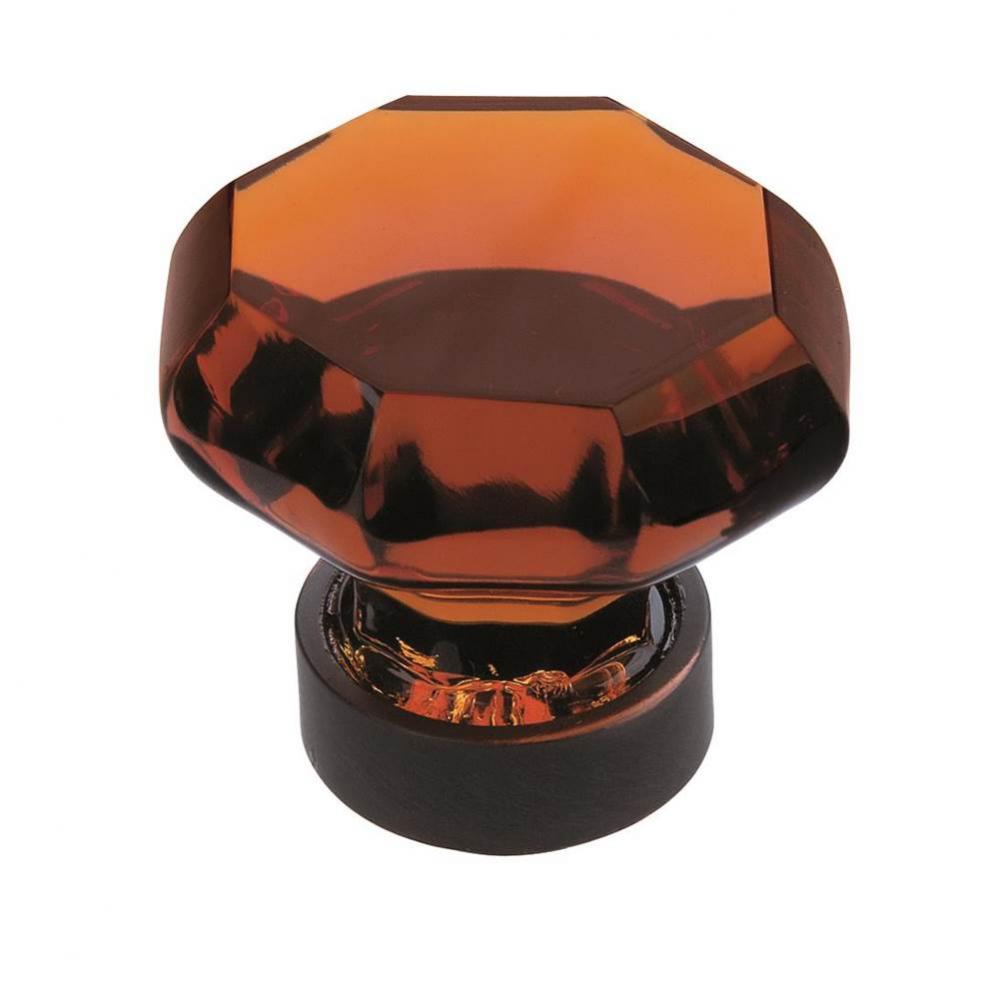 Traditional Classics 1-5/16 in (33 mm) Diameter Amber/Oil-Rubbed Bronze Cabinet Knob
