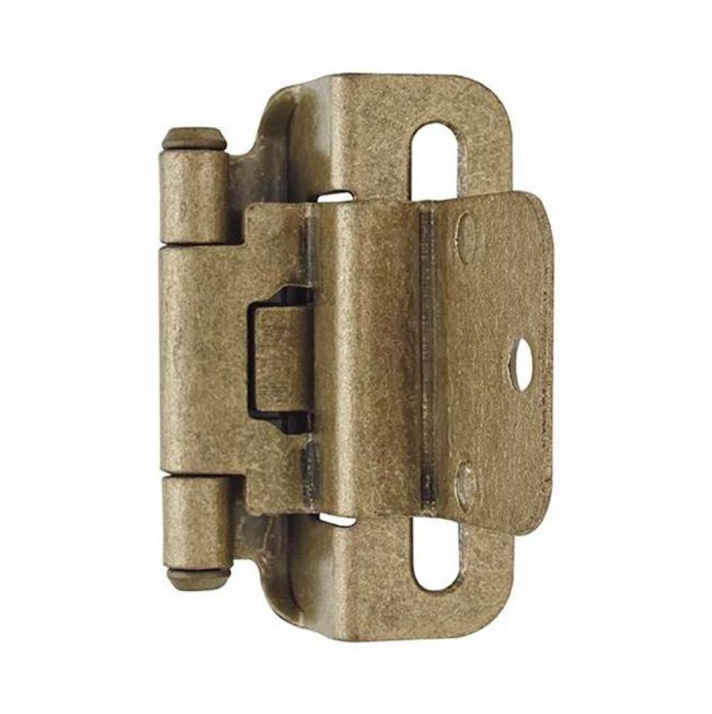 3/8in (10 mm) Inset Self-Closing, Partial Wrap Burnished Brass Hinge - 2 Pack