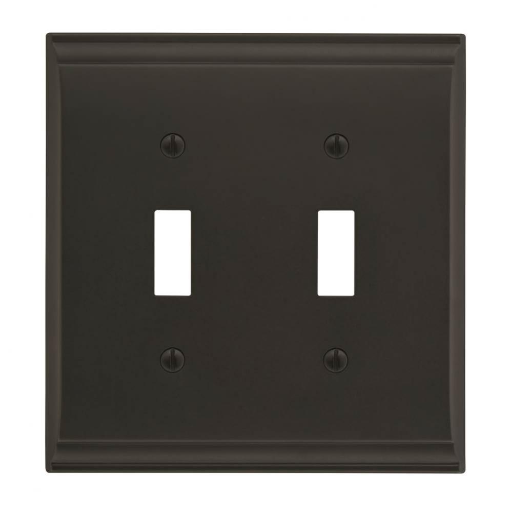 Candler 2 Toggle Black Bronze Wall Plate