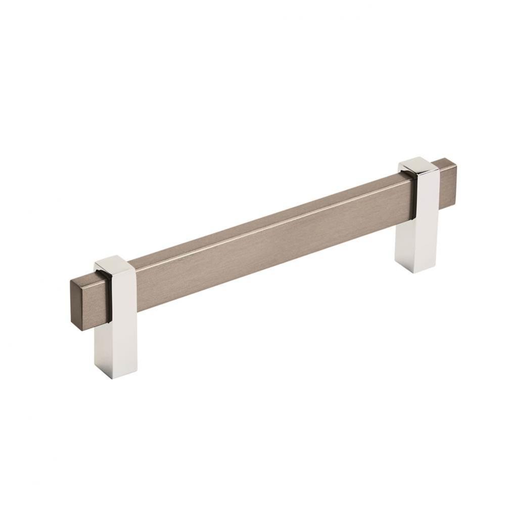 Mulino 5-1/16 in (128 mm) Center-to-Center Black Brushed Nickel/Polished Chrome Cabinet Pull