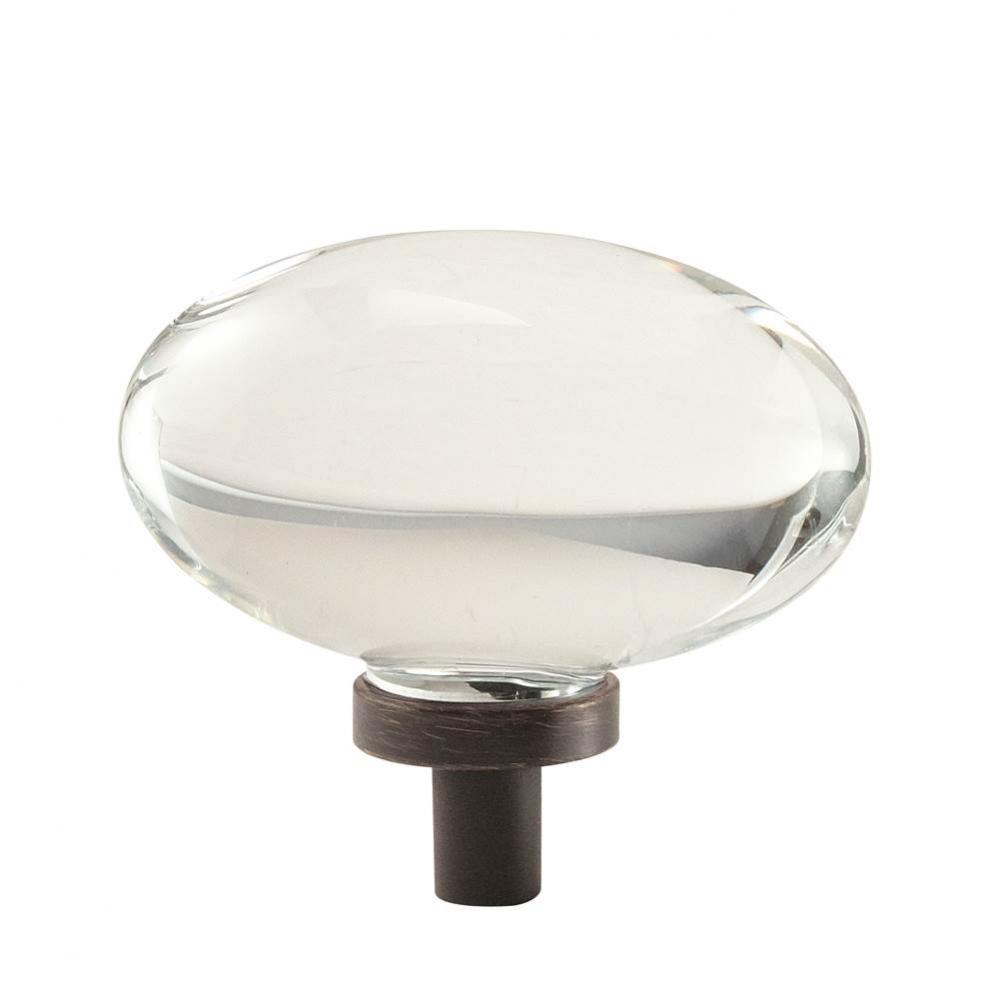 Glacio 1-3/4 in (44 mm) Length Clear/Oil-Rubbed Bronze Cabinet Knob