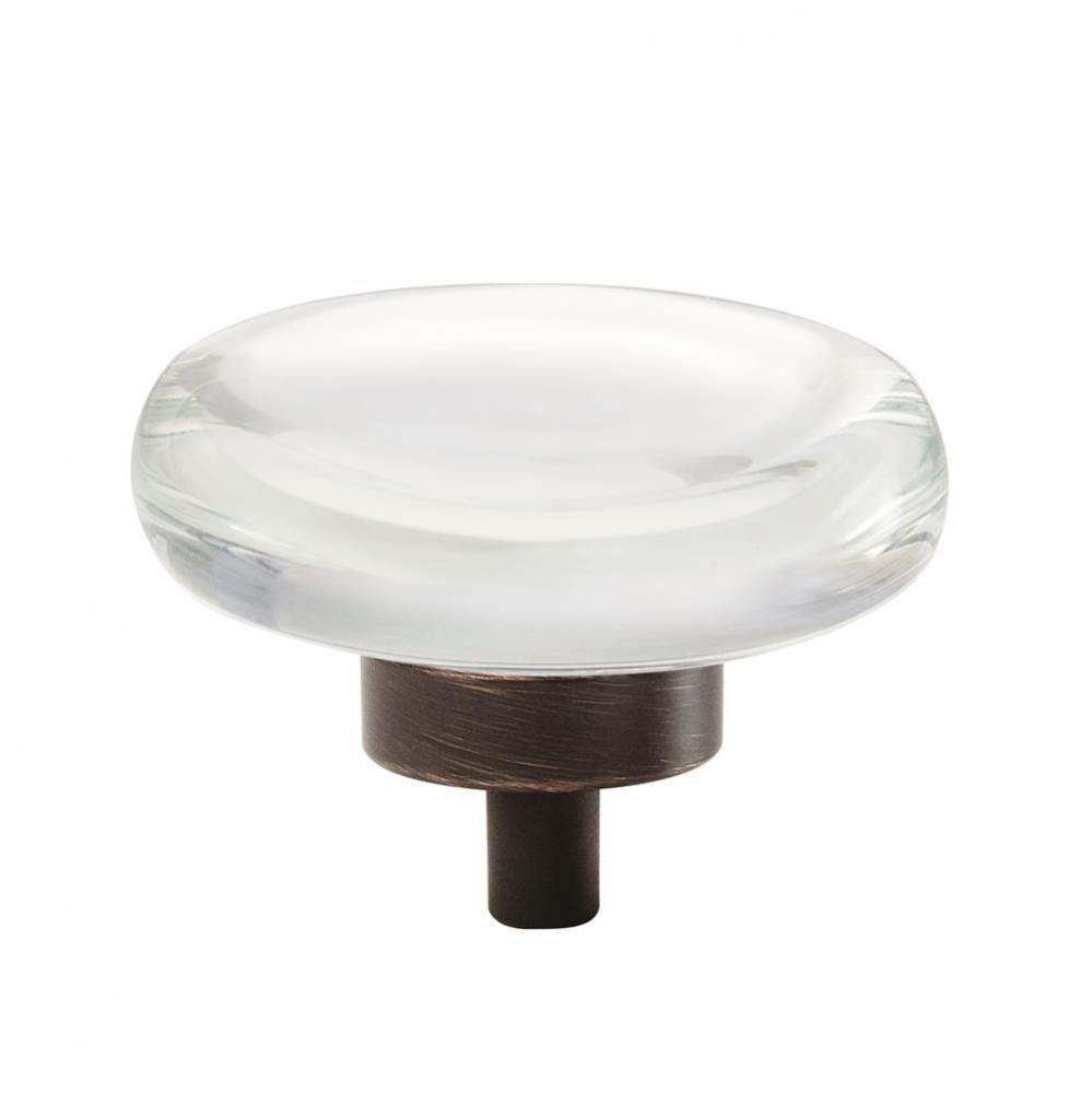 Glacio 1-3/4 in (44 mm) Diameter Clear/Oil-Rubbed Bronze Cabinet Knob
