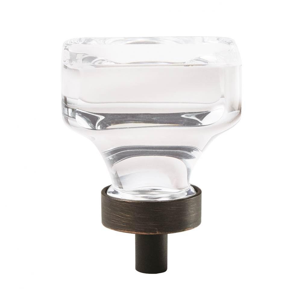 Glacio 1-3/8 in (35 mm) Length Clear/Oil-Rubbed Bronze Cabinet Knob