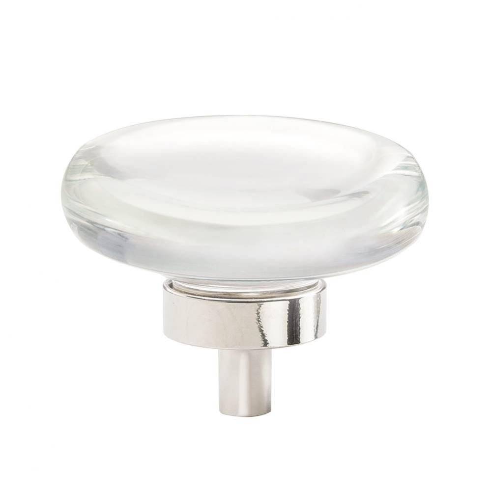 Glacio 1-3/4 in (44 mm) Diameter Clear/Polished Nickel Cabinet Knob