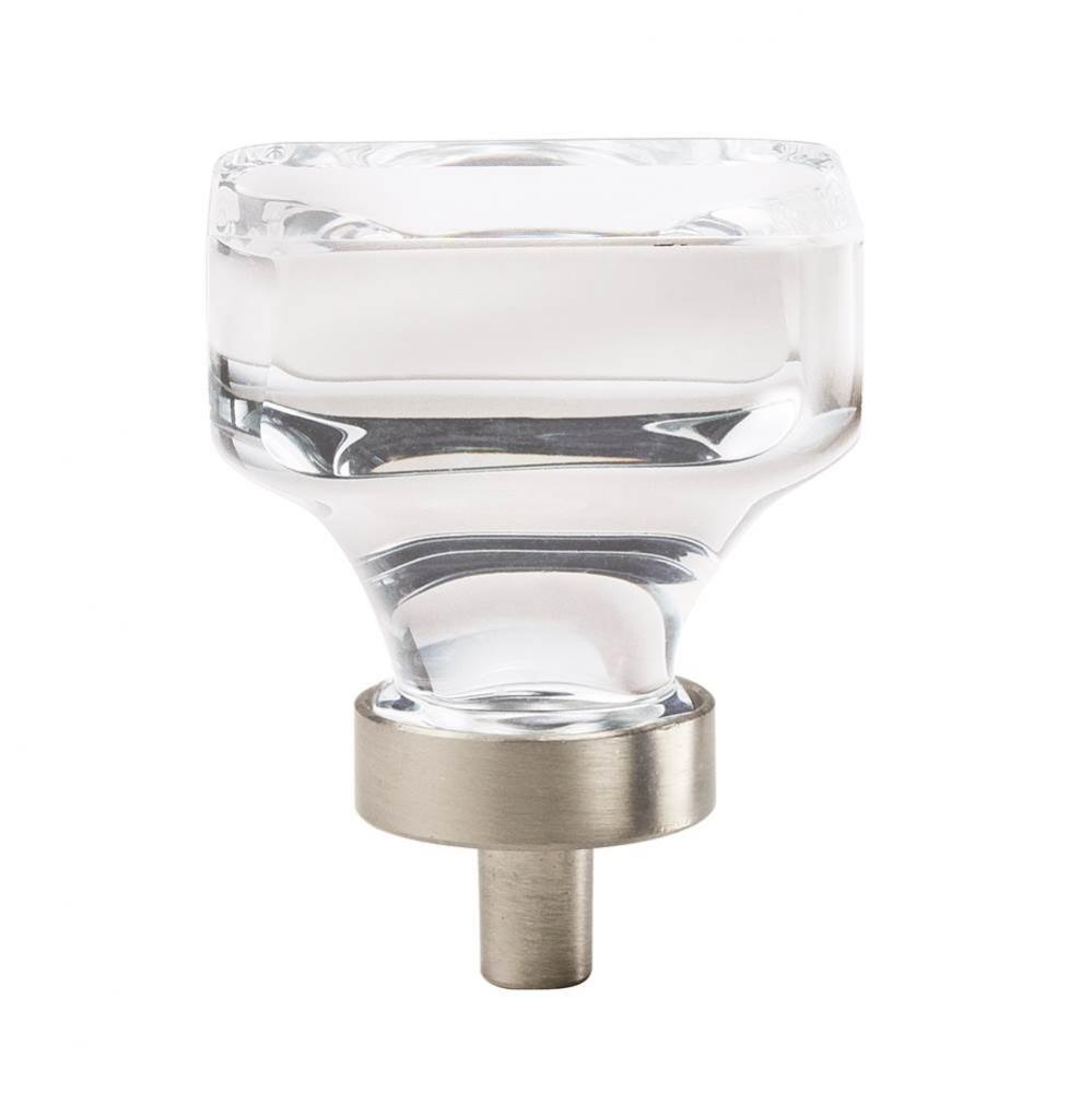 Glacio 1-3/8 in (35 mm) Length Clear/Satin Nickel Cabinet Knob