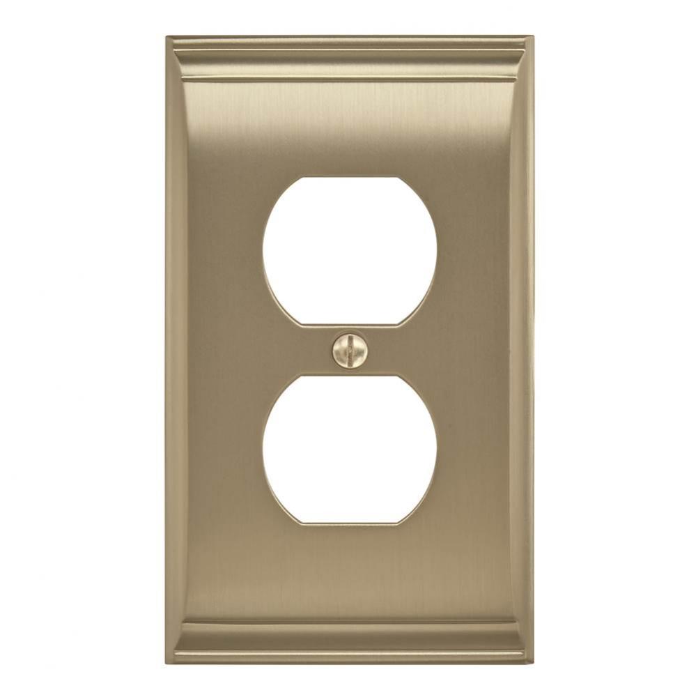 Candler 1 Receptacle Golden Champagne Wall Plate