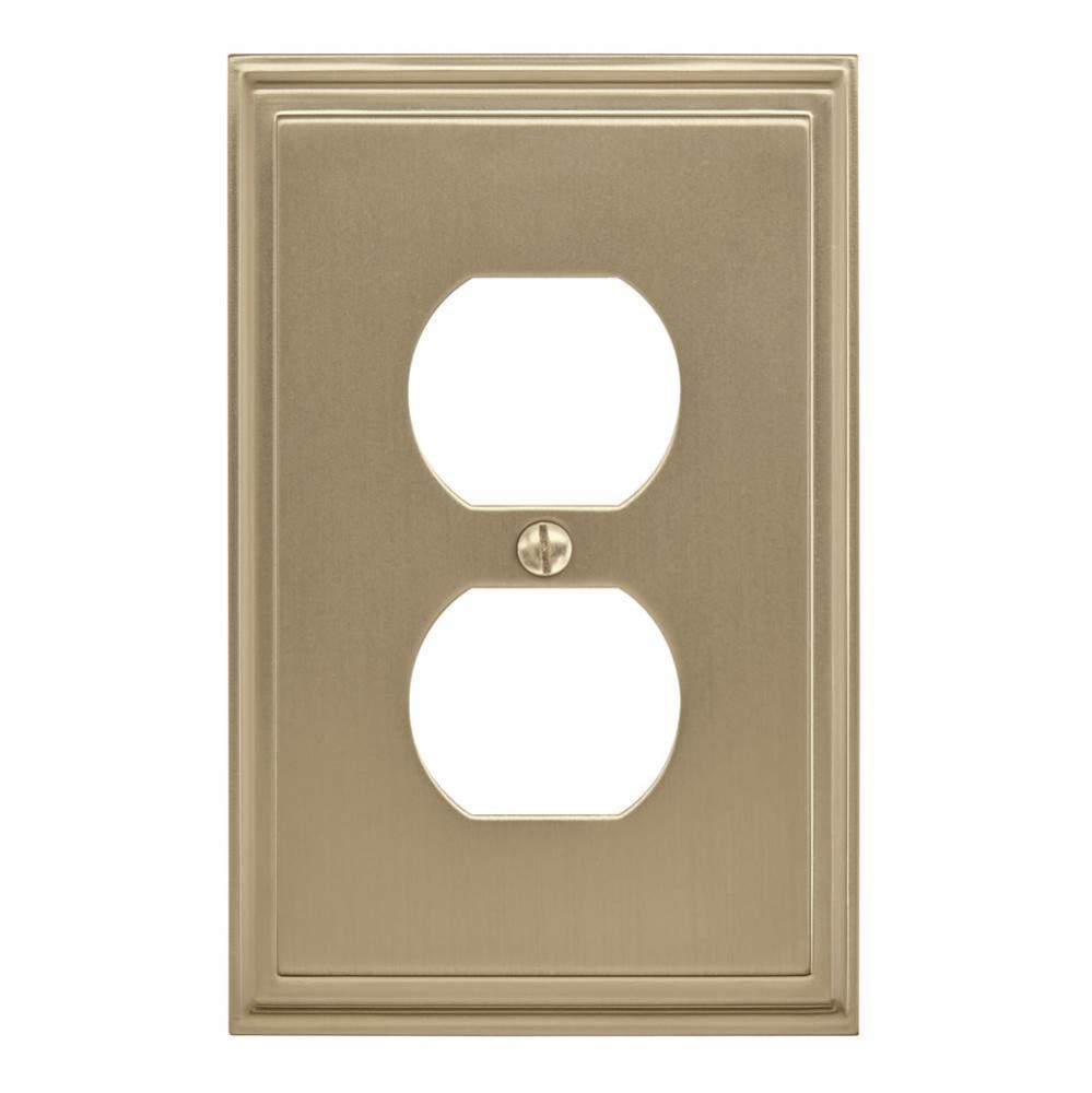 Mulholland 1 Receptacle Golden Champagne Wall Plate