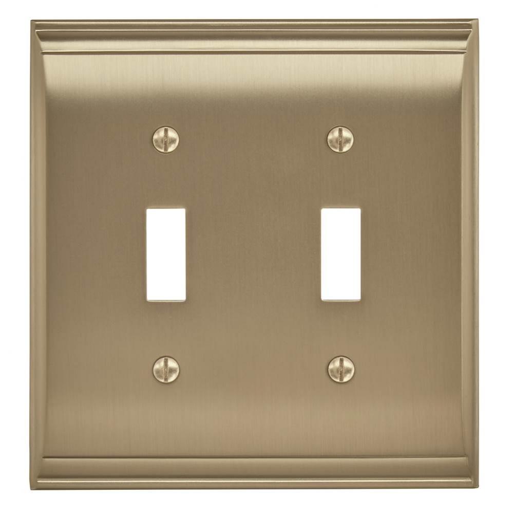 Candler 2 Toggle Golden Champagne Wall Plate