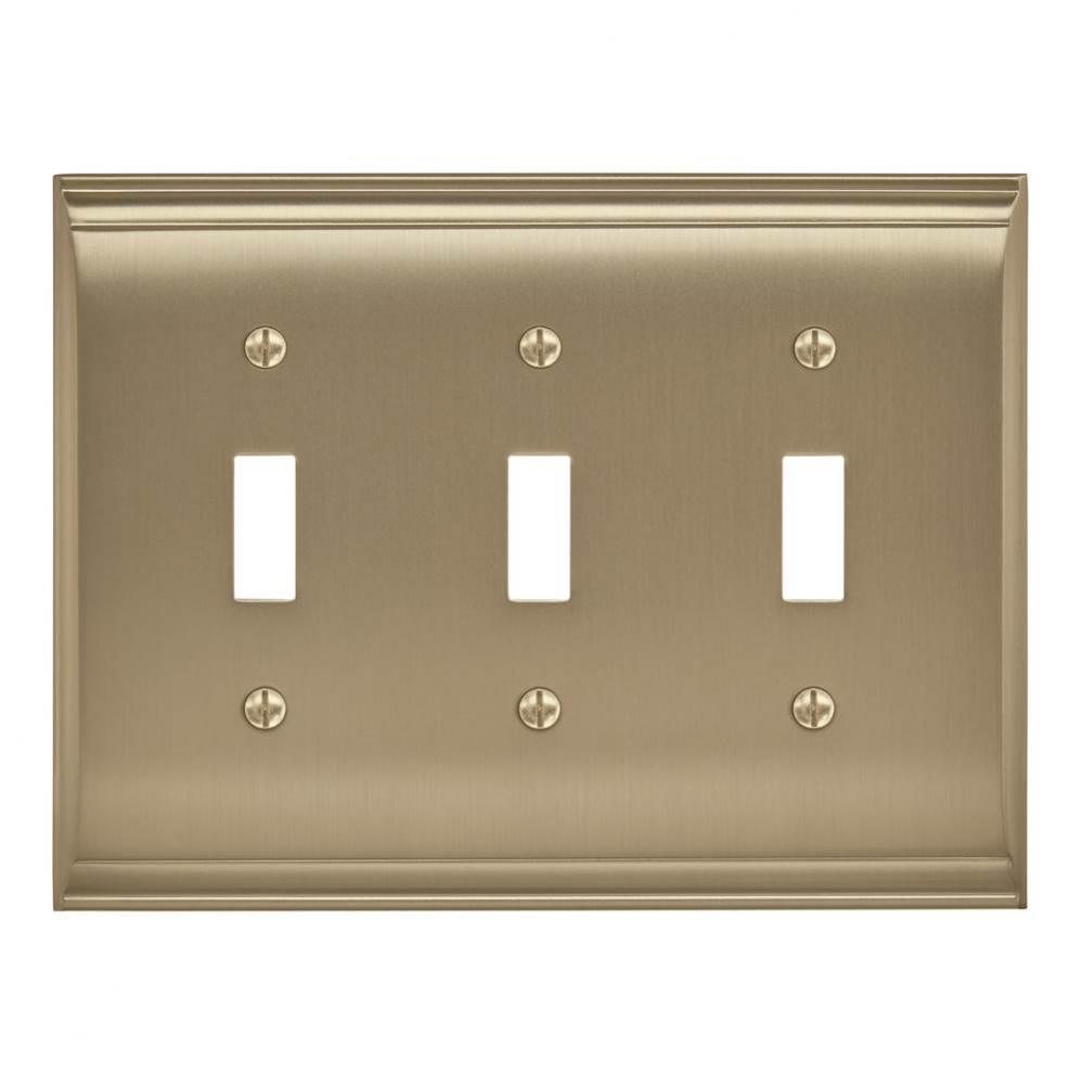Candler 3 Toggle Golden Champagne Wall Plate