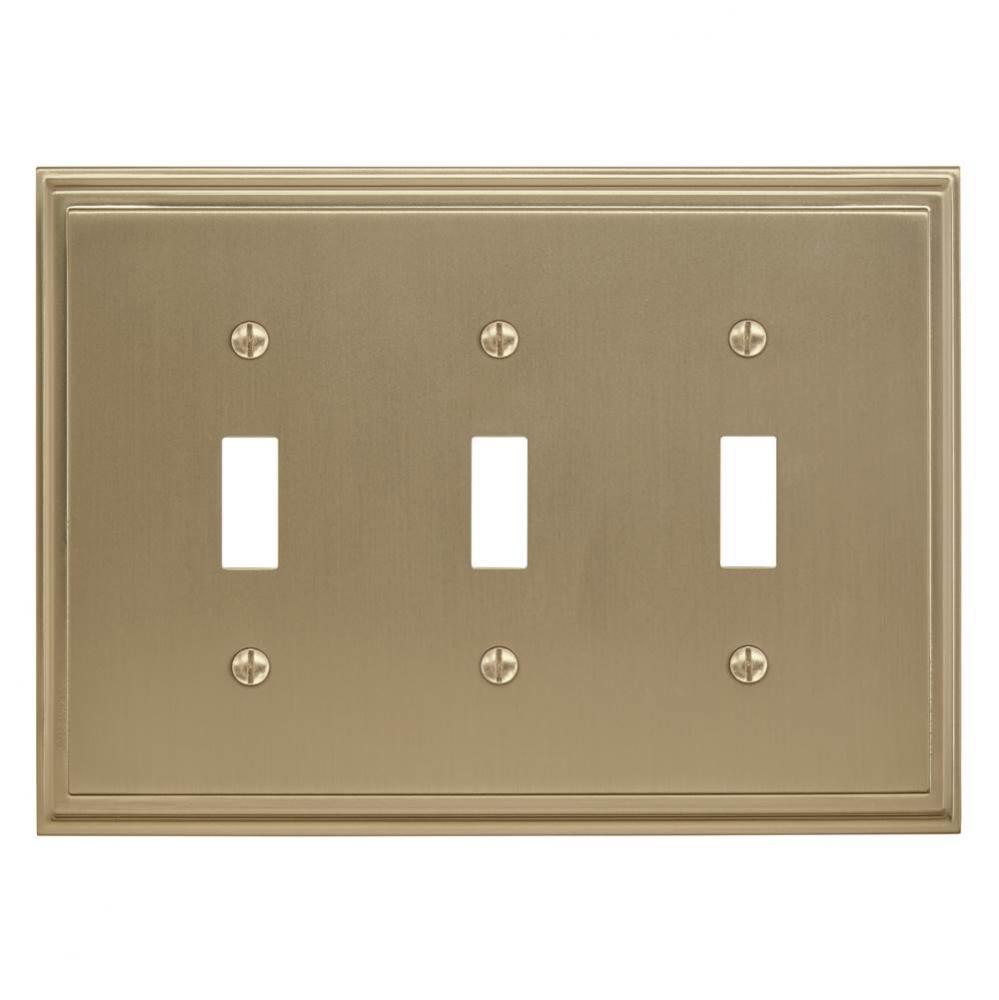 Mulholland 3 Toggle Golden Champagne Wall Plate
