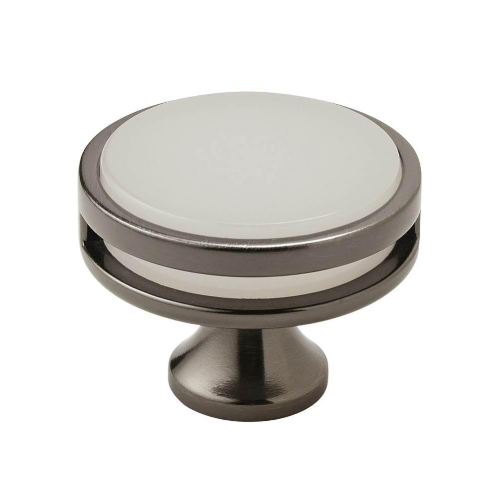Oberon 1-3/4 in (44 mm) Diameter Gunmetal/Frosted Cabinet Knob
