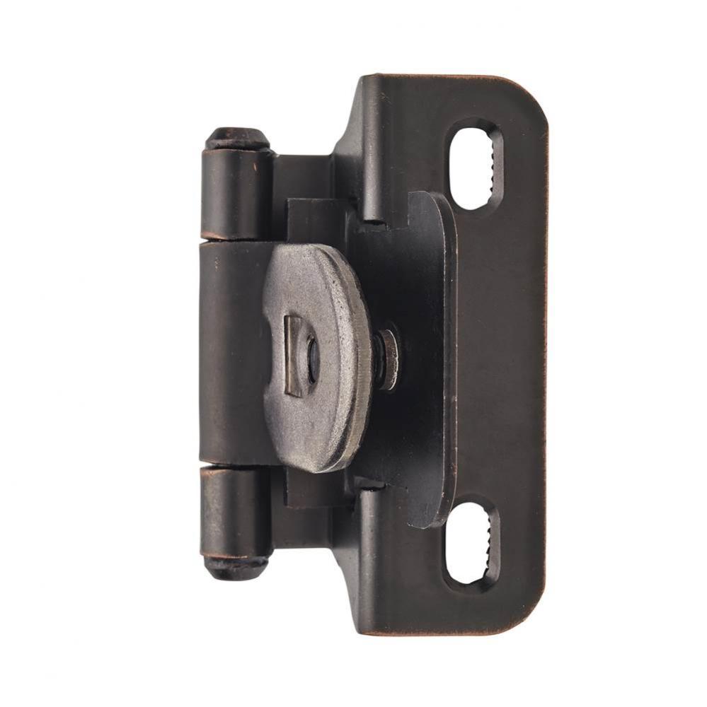 1/4 in (6 mm) Overlay Single Demountable, Partial Wrap Oil-Rubbed Bronze Hinge - 2 Pack