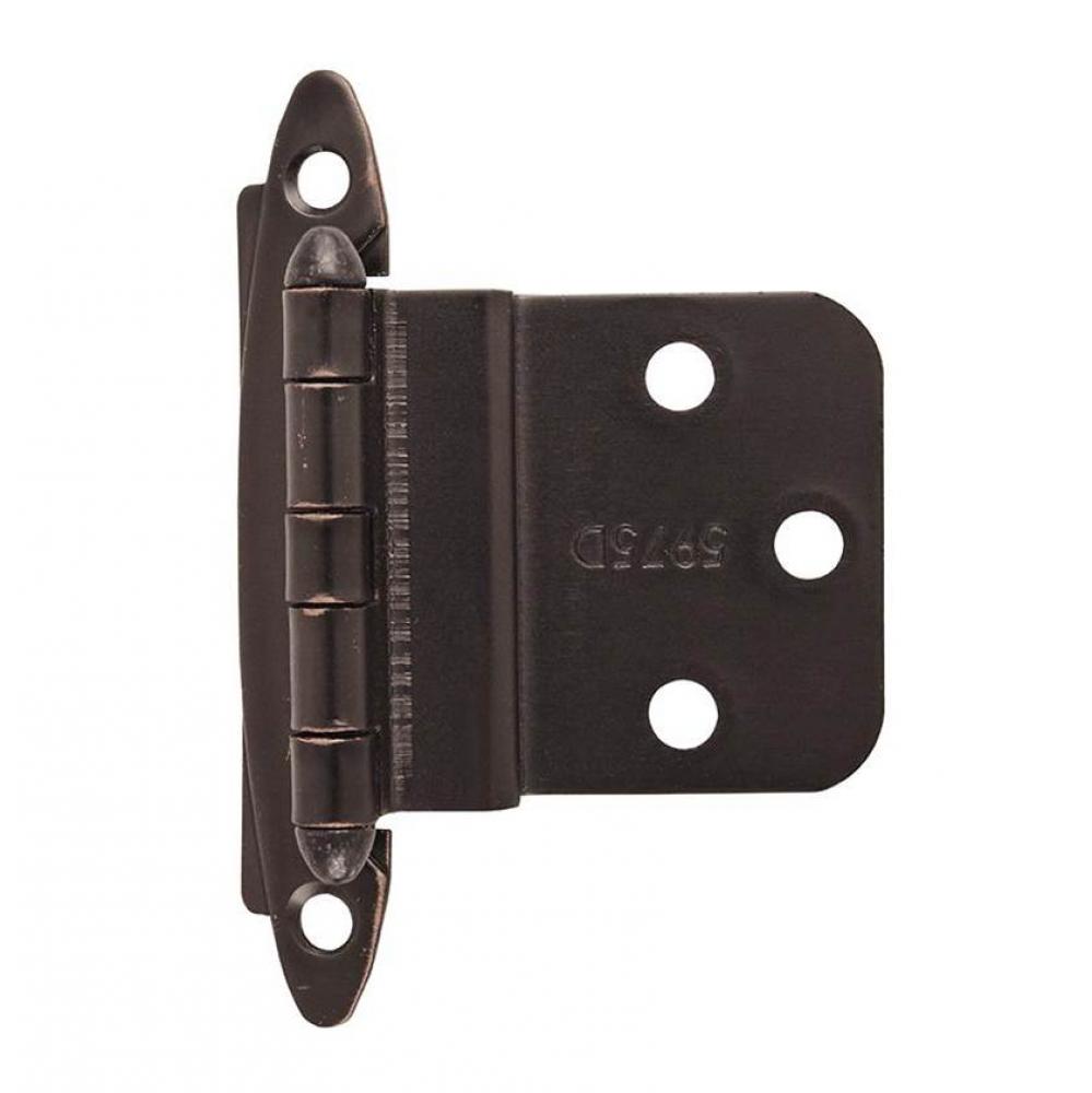 3/8in (10 mm) Inset Non Self-Closing, Face Mount Oil-Rubbed Bronze Hinge - 2 Pack