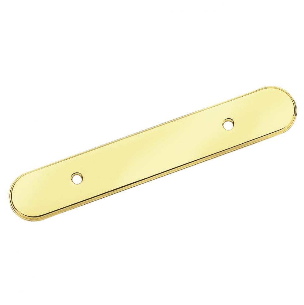 Backplates 3 in (76 mm) Center-to-Center Polished Brass Cabinet Backplate