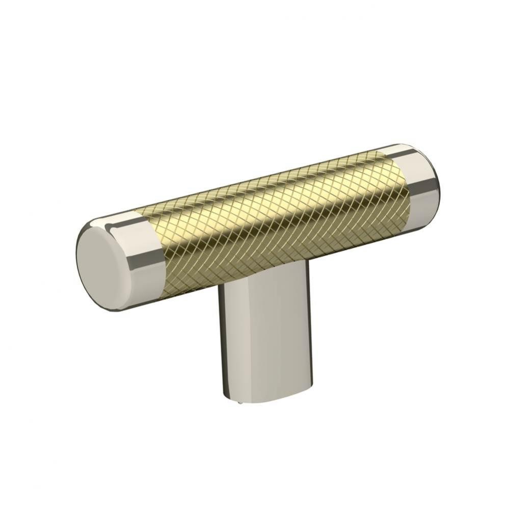 Esquire 2-5/8 in (67 mm) Length Polished Nickel/Golden Champagne Cabinet Knob