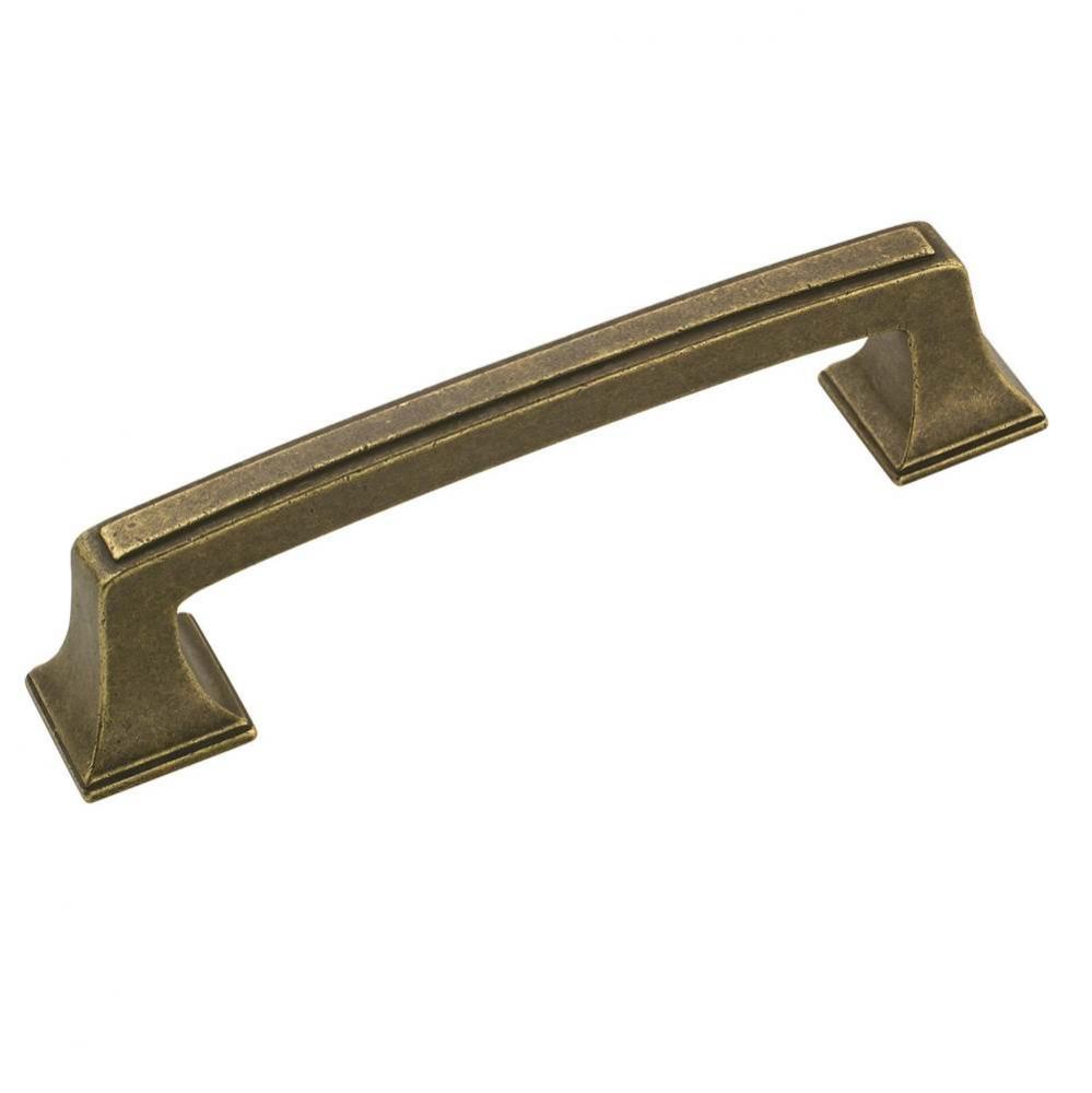 Mulholland 3-3/4 in (96 mm) Center-to-Center Rustic Brass Cabinet Pull