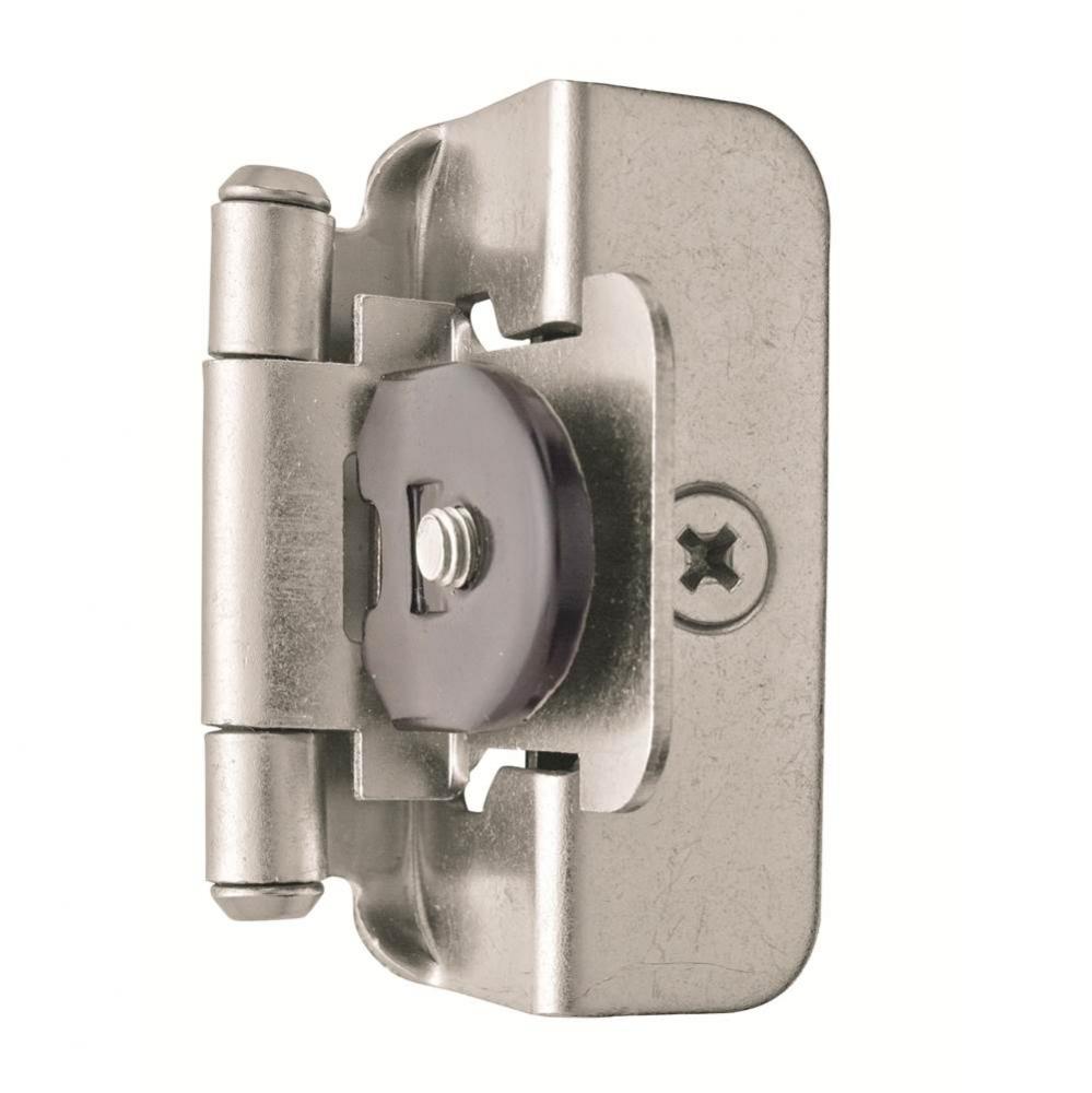 1/2in (13 mm) Overlay Double Demountable Satin Nickel Hinge - 2 Pack