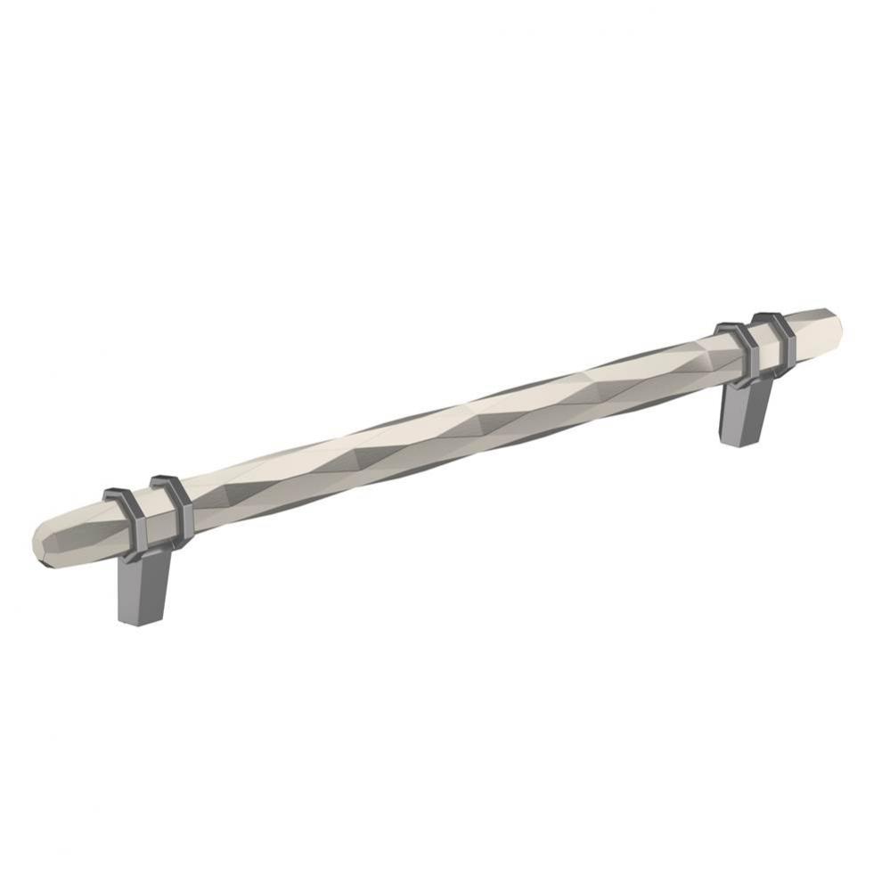 London 8 in (203 mm) Center-to-Center Satin Nickel/Black Chrome Cabinet Pull