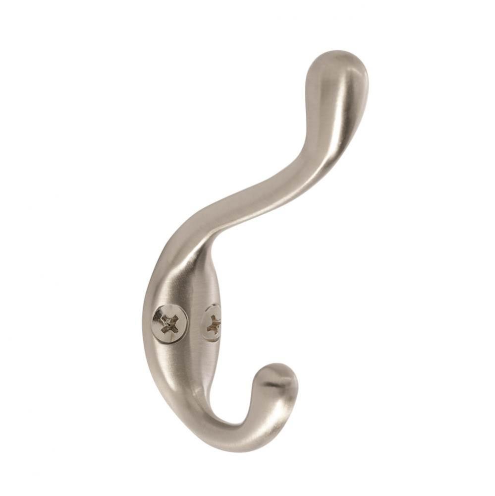 Medium Satin Nickel Coat and Hat Hook