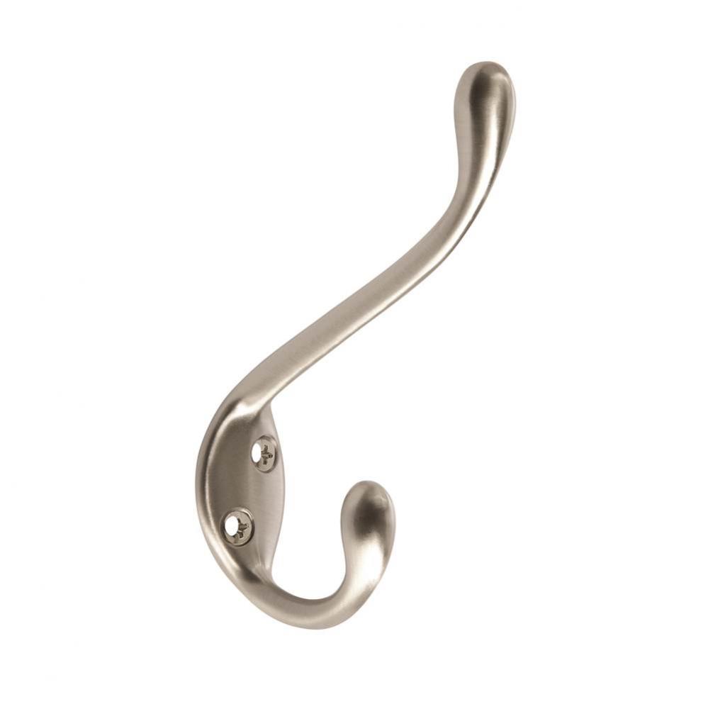 Large Satin Nickel Coat and Hat Hook