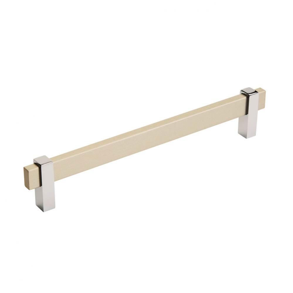 Mulino 7-9/16 in (192 mm) Center-to-Center Silver Champagne/Polished Chrome Cabinet Pull