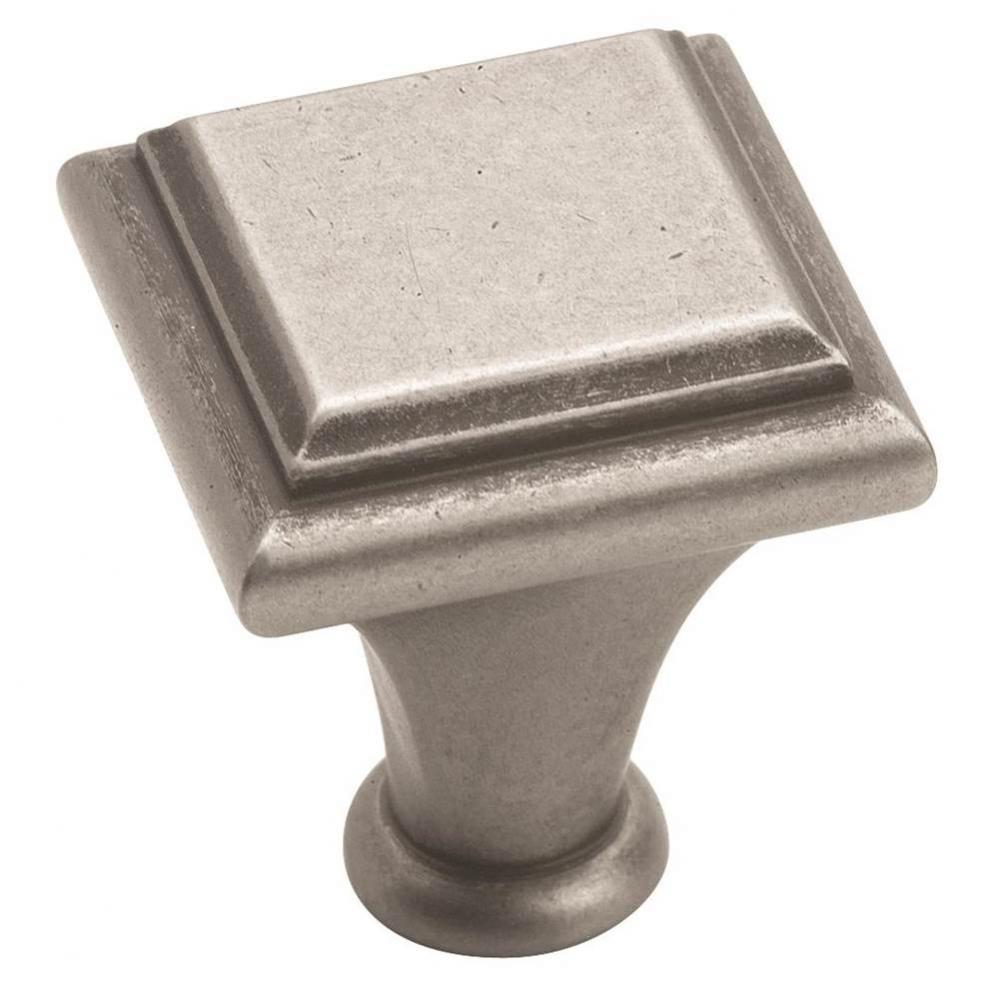 Manor 1 in (25 mm) Length Weathered Nickel Cabinet Knob