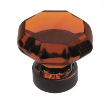 Amerock BP55268AORB - Traditional Classics 1-5/16 in (33 mm) Diameter Amber/Oil-Rubbed Bronze Cabinet Knob