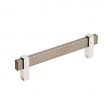 Amerock BP36724BBN26 - Mulino 5-1/16 in (128 mm) Center-to-Center Black Brushed Nickel/Polished Chrome Cabinet Pull