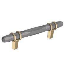 Amerock BP36648BCRBBZ - London 3-3/4 in (96 mm) Center-to-Center Black Chrome/Golden Champagne Cabinet Pull
