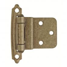 Amerock BPR3428BB - 3/8in (10 mm) Inset Self-Closing, Face Mount Burnished Brass Hinge - 2 Pack