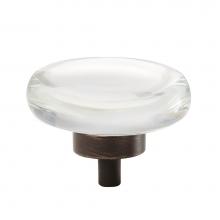 Amerock BP36652CORB - Glacio 1-3/4 in (44 mm) Diameter Clear/Oil-Rubbed Bronze Cabinet Knob