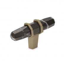 Amerock BP36647MBKBBZ - Carrione 2-1/2 in (64 mm) Length Marble Black/Golden Champagne Cabinet Knob