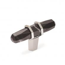 Amerock BP36647MBKPN - Carrione 2-1/2 in (64 mm) Length Marble Black/Polished Nickel Cabinet Knob