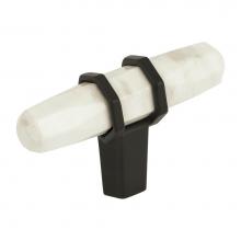 Amerock BP36647MWBBR - Carrione 2-1/2 in (64 mm) Length Marble White/Black Bronze Cabinet Knob