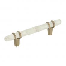 Amerock BP36648MWBBZ - Carrione 3-3/4 in (96 mm) Center-to-Center Marble White/Golden Champagne Cabinet Pull