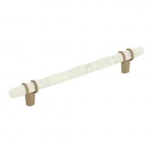 Amerock BP36650MWBBZ - Carrione 6-5/16 in (160 mm) Center-to-Center Marble White/Golden Champagne Cabinet Pull